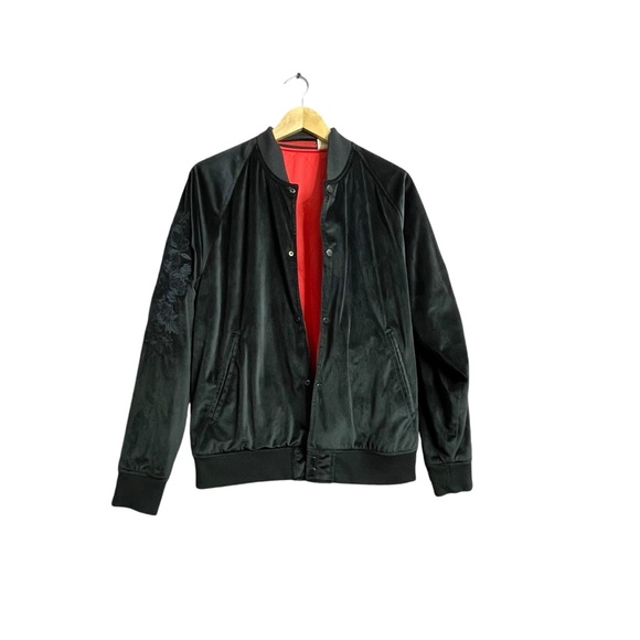 Levi's Reversible Varsity Bomber Embroidered Roses Jacket - Picture 1 of 9